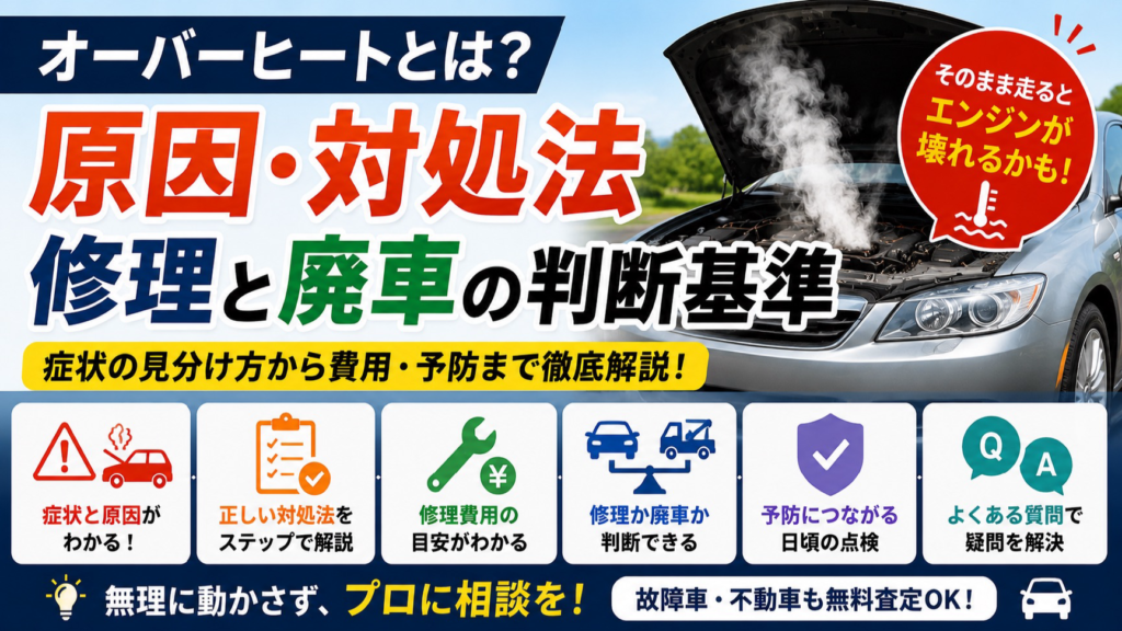 オーバーヒートとは？原因・症状・修理と廃車の判断基準