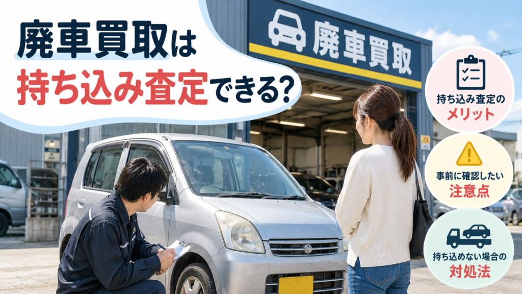 廃車買取は持ち込み査定できる？持ち込むメリットと注意点を解説